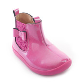 Start-Rite Wonderland, Rose pink glitter patent girls zip-up boots 0789_16