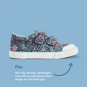 Start-Rite Garden, Navy floral print girls rip-tape canvas 6194_9