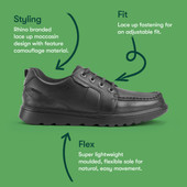 Start-Rite Cadet, Black leather boys lace-up school shoes 8247_7