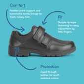Start-Rite Shoes Subject, Black leather Simply by Start-Rite boys rip-tape school shoes 
