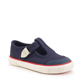 Start-Rite Shoes Anchor, Navy blue t-bar buckle canvas shoes 