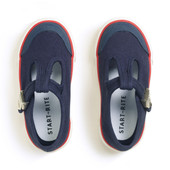 Start-Rite Shoes Anchor, Navy blue t-bar buckle canvas shoes 