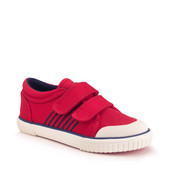 Start-Rite Shoes Sandy Beach, Red closed rip-tape kids canvas shoes 