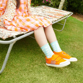 Start-Rite Shoes Sandy Beach, Orange closed rip-tape kids canvas shoes