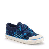 Start-Rite Shoes Raptor, Navy blue dino print boys and girls rip-tape canvas shoes 