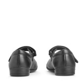 Start-Rite Shoes Stardust, Black leather girls rip-tape school shoes 