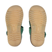 Start-Rite Shoes Dino Park, Green leather rip-tape fisherman sandals 