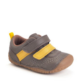 Start-Rite Shoes Little Smile, Taupe/yellow leather rip-tape pre-walkers 