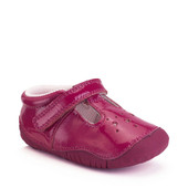 Start-Rite Shoes Tumble, Cherry red patent baby girls rip-tape t-bar pre-walkers 