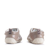 Start-Rite Shoes Wild Fawn, Taupe patent/nubuck deer girls rip-tape pre-walking shoes 