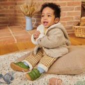 Start-Rite Shoes Roar, Khaki dino nubuck/leather rip-tape baby pre-walkers