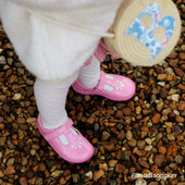 Start-Rite Shoes Puzzle, Pink patent girls rip-tape T-bar first walking shoes