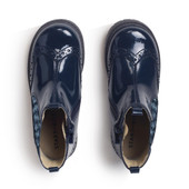 Start-Rite Shoes Chelsea, Navy patent/leopard girls zip-up ankle boots 