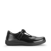 Start-Rite Shoes Hope, Black patent girls rip-tape T-bar school shoes