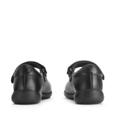 Start-Rite Shoes Glisten, Black leather girls rip-tape school shoes 