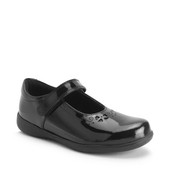 Start-Rite Shoes Glisten, Black patent girls rip-tape school shoes 