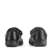 Start-Rite Shoes Globe, Black leather Simply by Start-Rite girls rip-tape Dual-Fit T-bar school shoes 