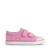 Start-Rite Sandy Beach, Pink glitter rainbow girls closed rip-tape canvas shoes 6207_16