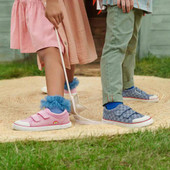 Start-Rite Sandy Beach, Pink glitter rainbow girls closed rip-tape canvas shoes 6207_16