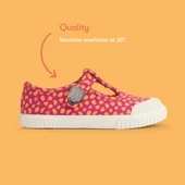 Start-Rite Skipper, Magenta/orange splash girls t-bar buckle canvas shoes 6211_6