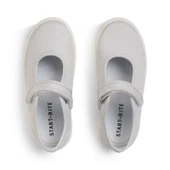 Start-Rite Lemonade, Silver glitter daisy girls single bar rip-tape canvas shoes 6210_4