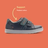 Start-Rite Explore, Navy blue/teal leather boys riptape pre-school shoes 1742_19
