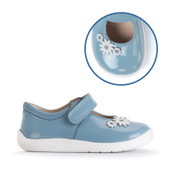 Start-Rite Fairy Tale, Cornflower blue patent girls rip-tape first walking shoes 0780_42