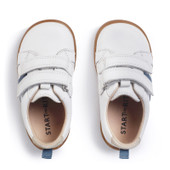 Start-Rite Styler, White leather casual rip-tape first walking shoes 0848_4