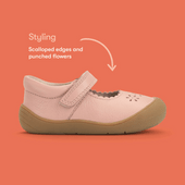 Start-Rite Eva, Dusky pink leather girls rip-tape first walking shoes 0841_6