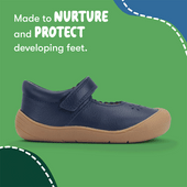 Start-Rite Eva, Navy leather girls rip-tape first walking shoes 0841_9