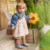 Start-Rite Floret, Cornflower blue leather girls riptape first walking shoes 0840_2