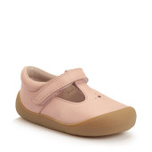 Start-Rite Charms, Dusky pink leather girls riptape first walking shoes 0845_6