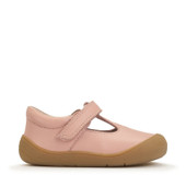Start-Rite Charms, Dusky pink leather girls riptape first walking shoes 0845_6
