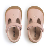 Start-Rite Charms, Dusky pink leather girls riptape first walking shoes 0845_6