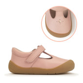 Start-Rite Charms, Dusky pink leather girls riptape first walking shoes 0845_6