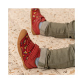 Start-Rite Little Smile, Red digger leather/nubuck rip-tape baby pre-walkers 0823_1