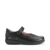 Start-Rite Emily, Black leather girls rip-tape school shoes 1790_7