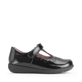 Start-Rite Charlotte, Black patent girls rip-tape school shoes 1791_3