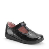 Start-Rite Charlotte, Black patent girls rip-tape school shoes 1791_3