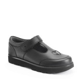 Start-Rite Locket, Black leather girls rip-tape T-bar school shoes 2836_7