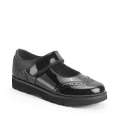 Start-Rite Cosmos, Black patent girls rip-tape school shoes 2835_3