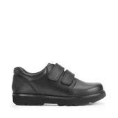Parker , Black leather boys rip-tape school shoes 2838_7