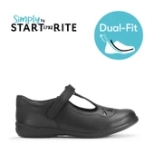 Start-Rite Novel, Black leather Simply by Start-Rite girls rip-tape Dual-Fit T-bar school shoes 2874_7