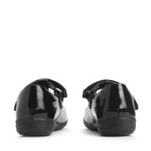 Novel, Black patent Simply by Start-Rite girls rip-tape Dual-Fit T-bar school shoes