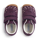 Start-Rite Little Smile, Burgundy leather/nubuck floral girls rip-tape pre-walkers 0823_18