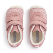 Start-Rite Little Smile, Dusky pink leather/nubuck leopard girls rip-tape pre-walkers 0823_26