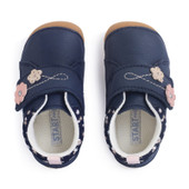 Start-Rite Lila, Navy leather girls closed rip-tape pre-walkers 0846_9