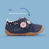 Start-Rite Lila, Navy leather girls closed rip-tape pre-walkers 0846_9