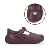Start-Rite Floret, Burgundy leather girls daisy riptape first walking shoes 0840_8