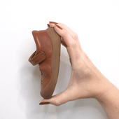 Start-Rite Eva, Tan leather girls rip-tape floral first walking shoes 0841_0